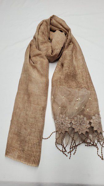 Beige Hanging Lace Shawl