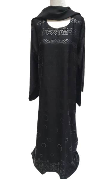 Black Emboss Abaya