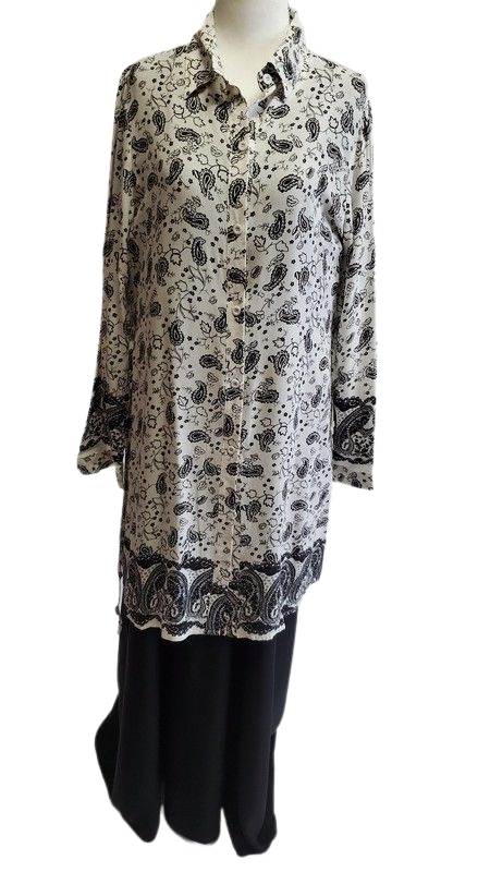 Black and White Paisley Top