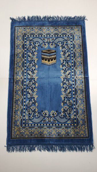 Blue Floral Kabah Prayer Mat