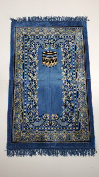 Blue Floral Kabah Prayer Mat