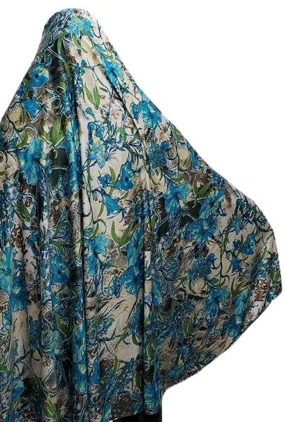 Blue Floral Prayer Shawl