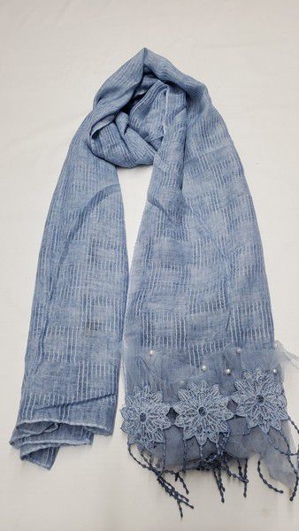 Blue Hanging Lace Shawl