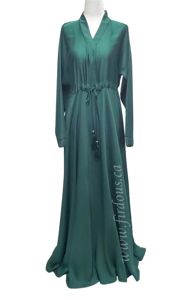 Bottle Green Umbrella Abaya with Belt