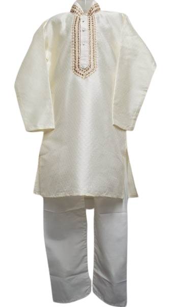 Boys Beige Pyjama Kurta