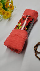 Bright Peach Crinkle shawl