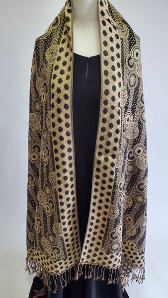 Brown Pashmina Maxi Shawl Front