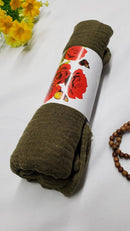 Coffee Brown Crinkle Shawl