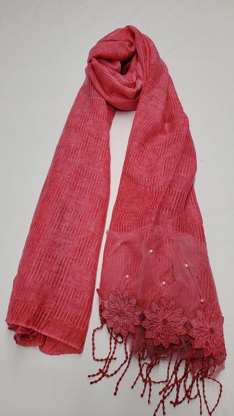 Dark Pink Hanging Lace Shawl