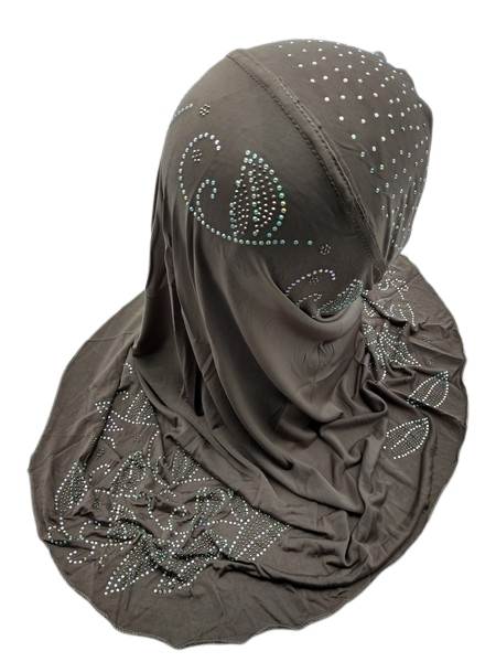 Dusty Brown Fancy Girls Hijab