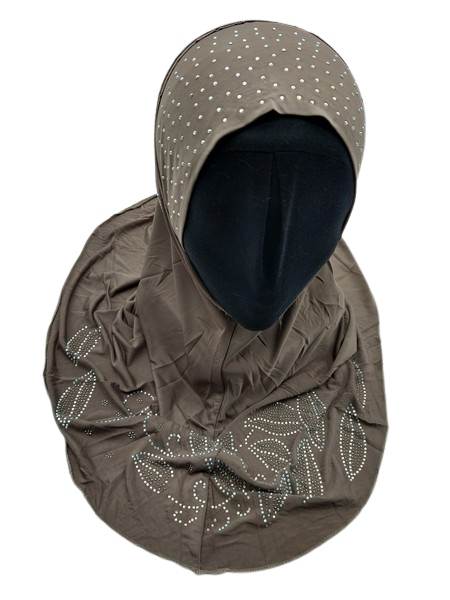 Dusty Brown Fancy Girls Hijab