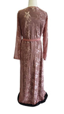 Dusty Pink Emboss Lace Kimono
