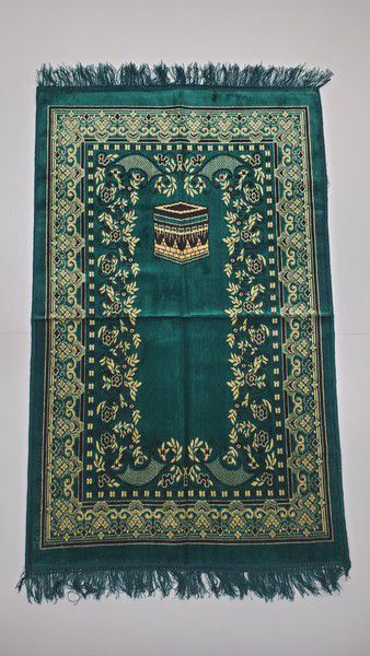 Green Floral Kabah Prayer Mat