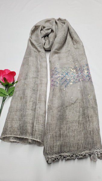 Grey Lace Fancy Shawl