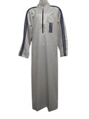 Boys Grey Striped Sleeve Thobe