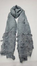 Light Blue Cutwork Shawl