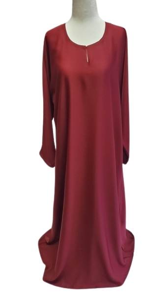 Maroon Plain Abaya