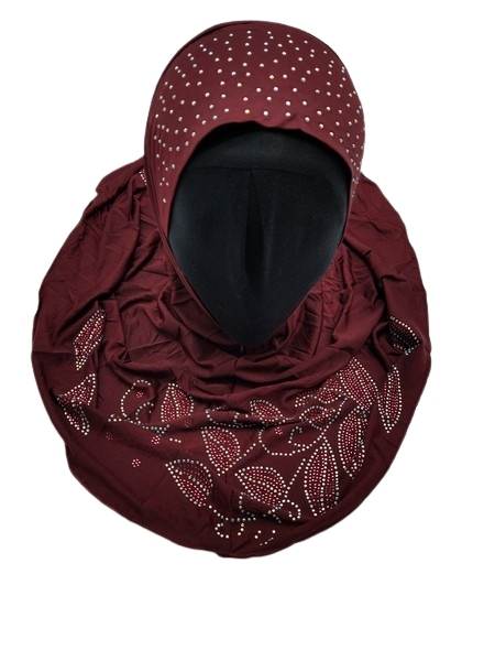 Maroon Fancy Girls Hijab