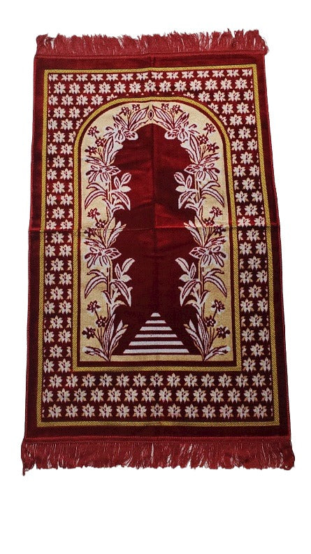 Maroon Print Prayer Mat