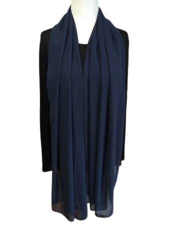 Navy Blue Chiffon Shawl