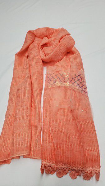 Orange Lace Fancy Shawl