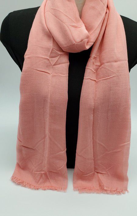 Peach Plain Cotton Shawl