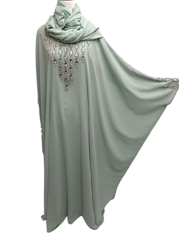 Pista Green Kaftan Dress