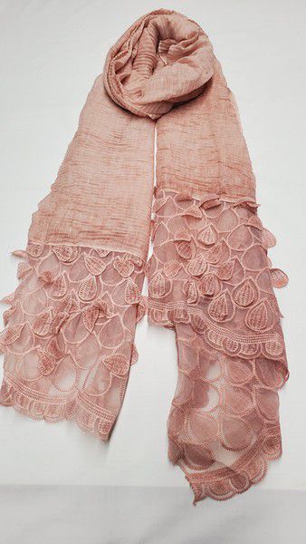 Rosy Pink Cutwork Shawl