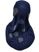 Shocking Blue Fancy Girls Hijab with back stone