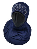 Shocking Blue Fancy Girls Hijab with back stone