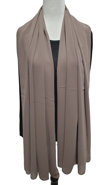 Taupe Chiffon Maxi Shawl